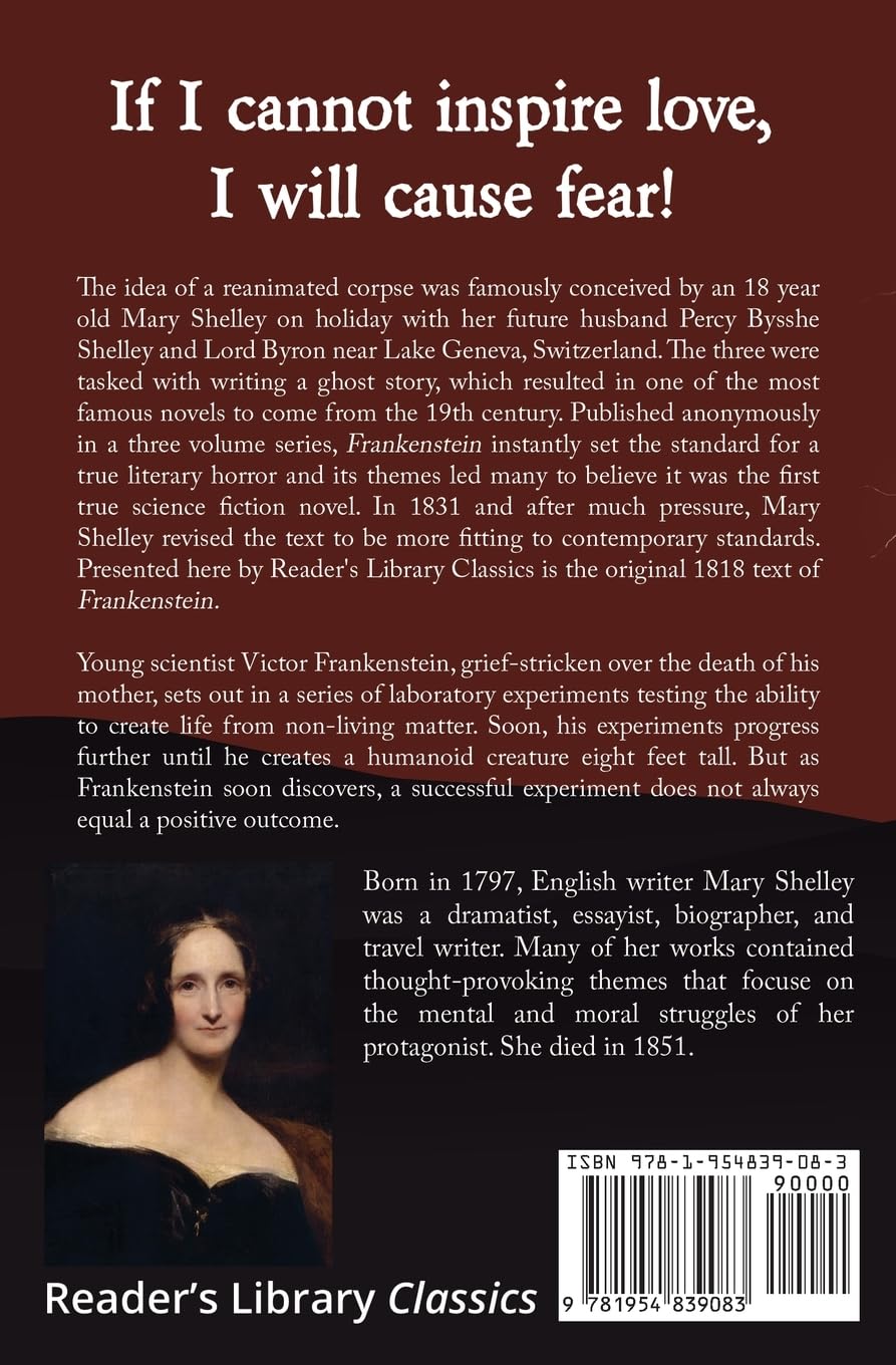 Frankenstein the Original 1818 Text (Reader's Library Classics)