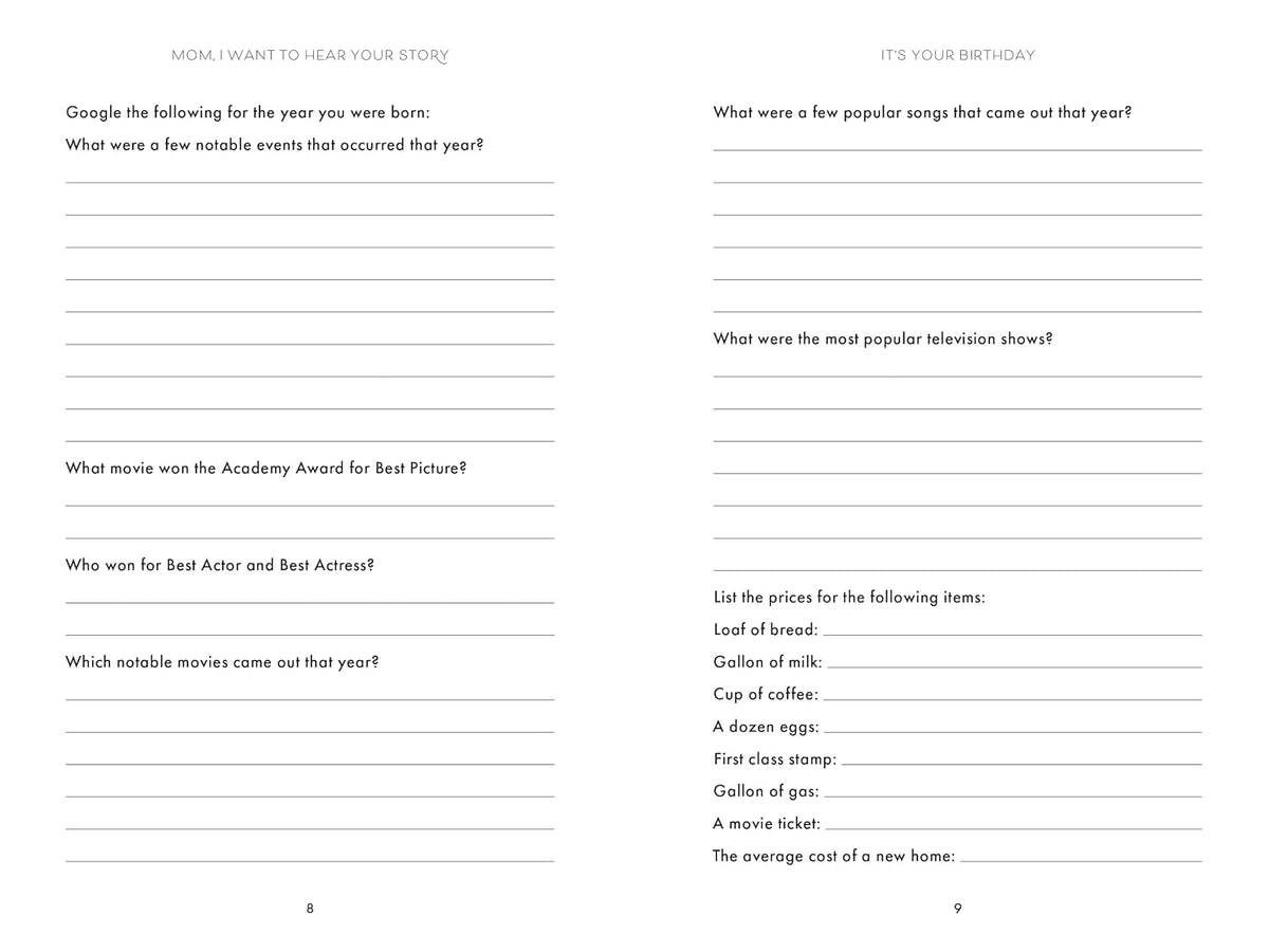 Mom, I Want to Hear Your Story (Expanded Edition): A Mother's Guided Journal to Share Her Life & Her Love (Hear Your Story Books)