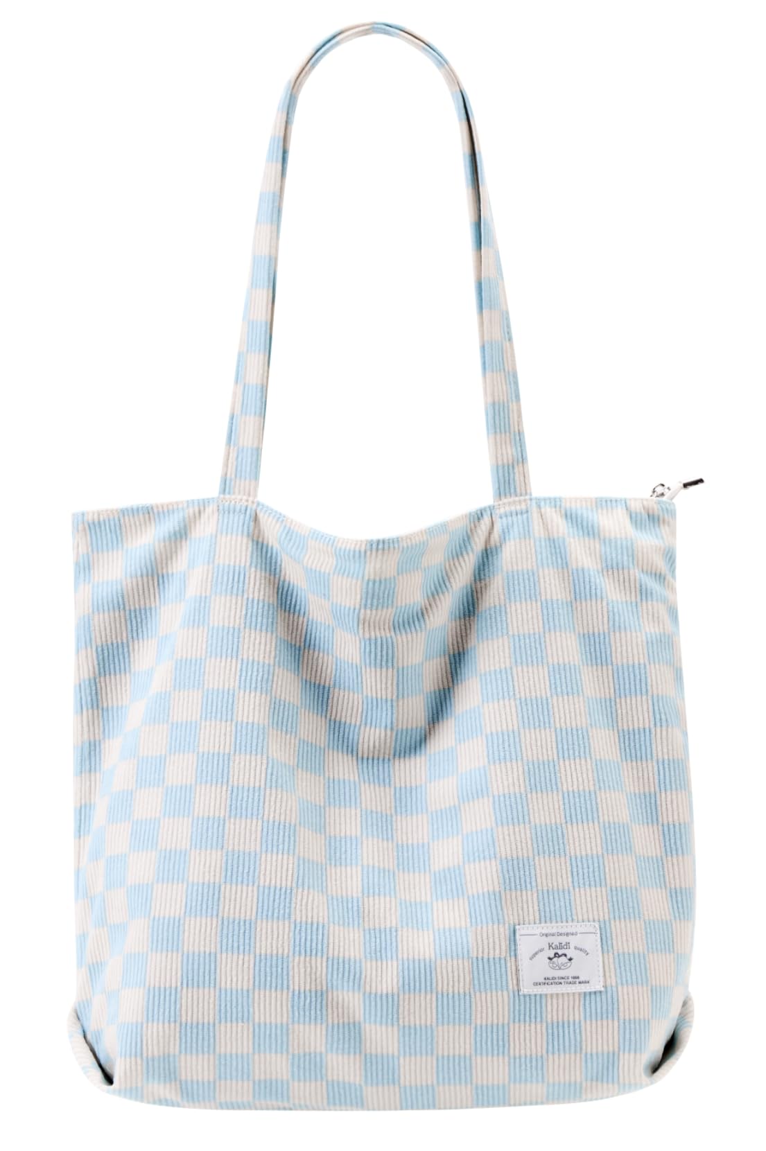 KALIDI Women Corduroy Tote Bag Zipper Casual Tote's Handbag Big Capacity Shoulder Bag with Pockets
