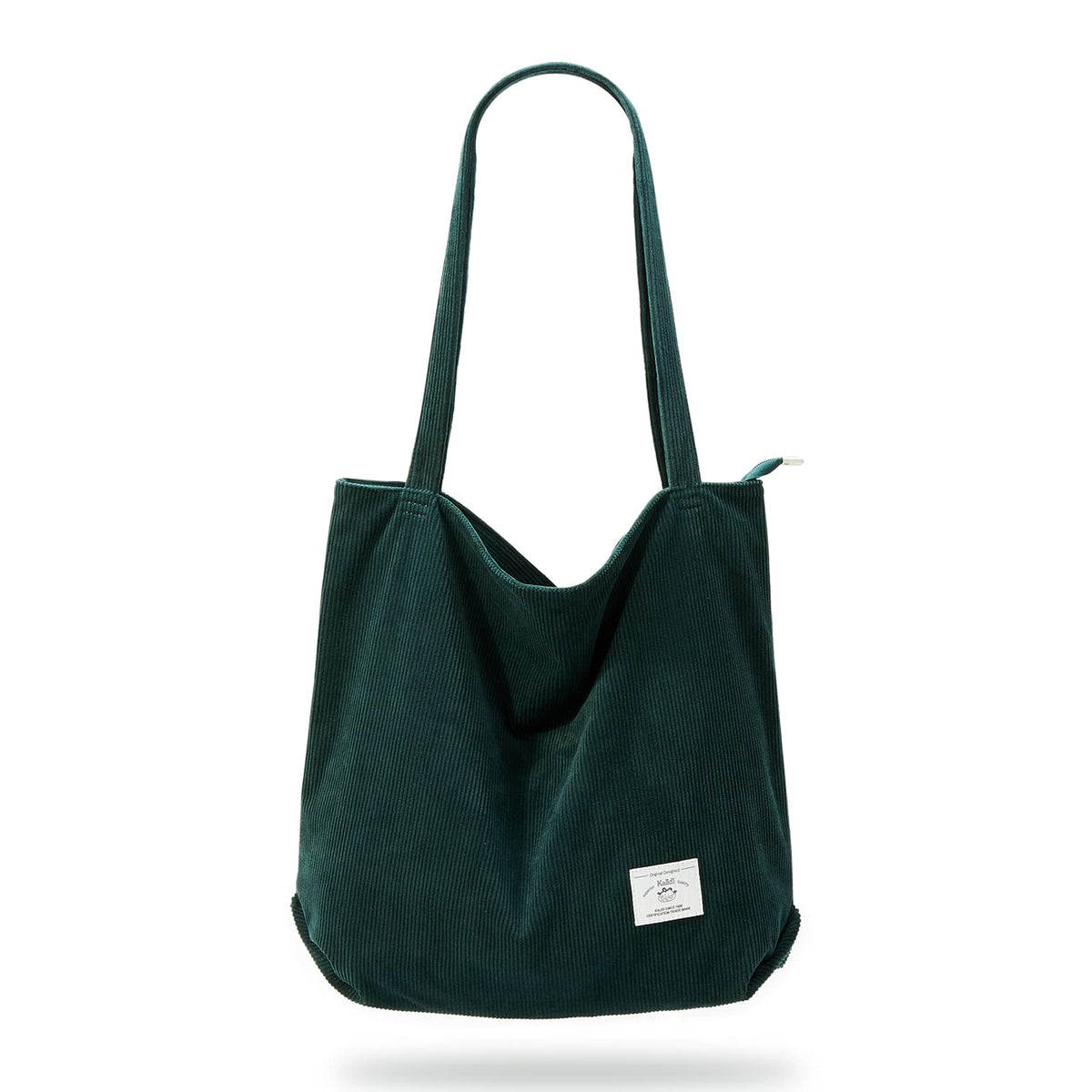 KALIDI Women Corduroy Tote Bag Zipper Casual Tote's Handbag Big Capacity Shoulder Bag with Pockets