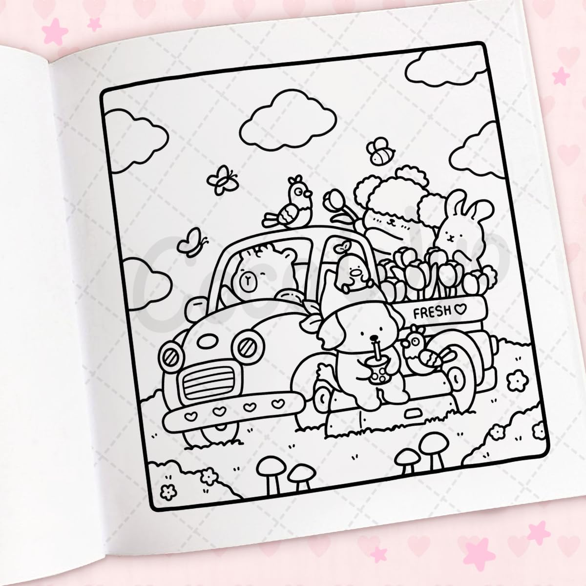 Cozy Cuties: Coloring Book for Adults and Kids (Cozy Spaces Coloring)