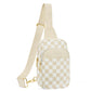 BOSTANTEN Sling Bag Quilted Crossbody Bags for Women Cross Body Purse Leather Fanny Pack with Adjustable Guitar Strap