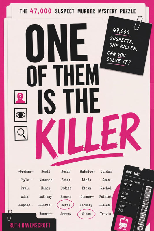 One of Them Is the Killer: The Midnight Train Case — A Suspect Murder Mystery Puzzle Book with 47,000 Names, 30 Clues, and One Final Killer