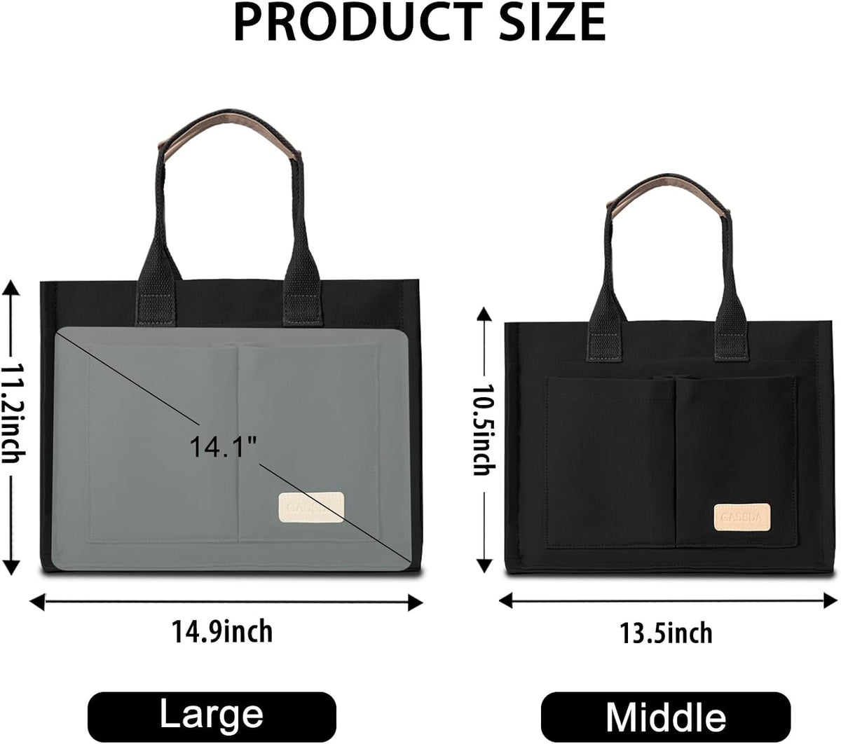 GASSDA Canvas Tote Bag for Women Crossbody Work Purse with Pockets Top Handle Handbag Satchel Bags for Travel Nurse Teacher