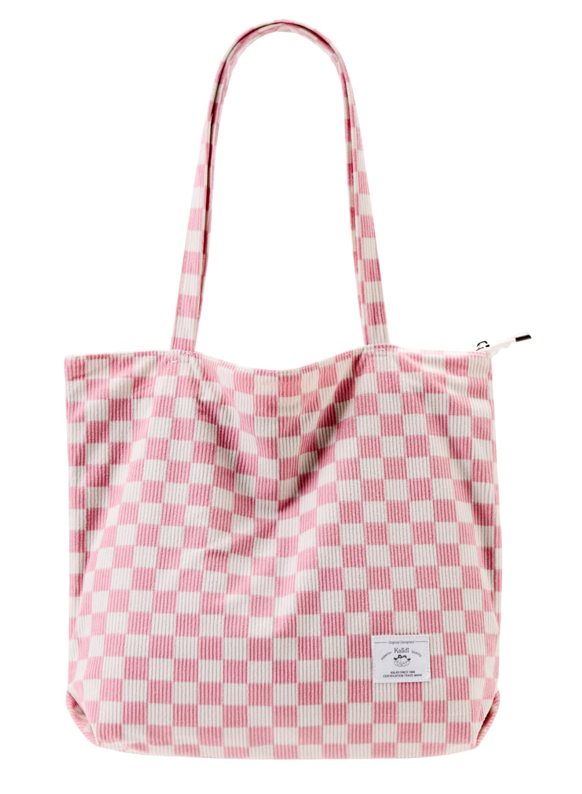 KALIDI Women Corduroy Tote Bag Zipper Casual Tote's Handbag Big Capacity Shoulder Bag with Pockets