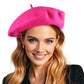 French Wool Beret Hats for Women Man Solid Color Classic Beanie Winter Cap Painter Berets.