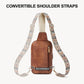 BOSTANTEN Sling Bag Quilted Crossbody Bags for Women Cross Body Purse Leather Fanny Pack with Adjustable Guitar Strap