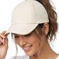 Funky Junque Ponytail Hat for Women - Baseball Cap with Adjustable Fit & High Pony Tail Criss Cross Back for Everyday Wear
