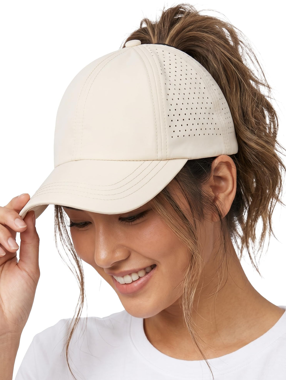 Funky Junque Ponytail Hat for Women - Baseball Cap with Adjustable Fit & High Pony Tail Criss Cross Back for Everyday Wear