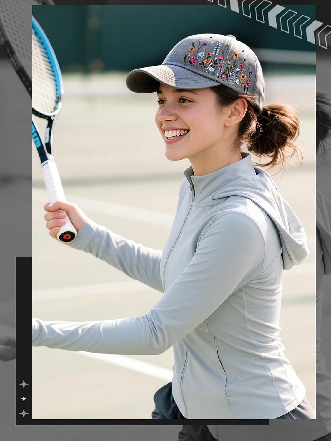 Biggun Trendy Embroidered Baseball Cap for Girls Women Men - Adjustable Soft Breathable Hats for Casual Wear