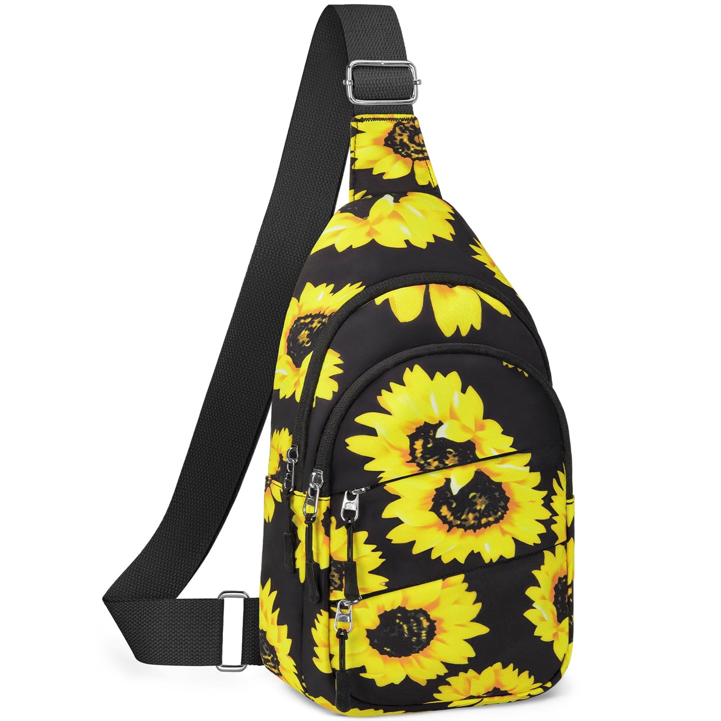 Tuwubi Crossbody Bags for Women, Sling Bag for Men, Small Hiking Backpack Anti Theft Lightweight for Outdoors Travel (M, Black)