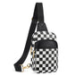 BOSTANTEN Sling Bag Quilted Crossbody Bags for Women Cross Body Purse Leather Fanny Pack with Adjustable Guitar Strap