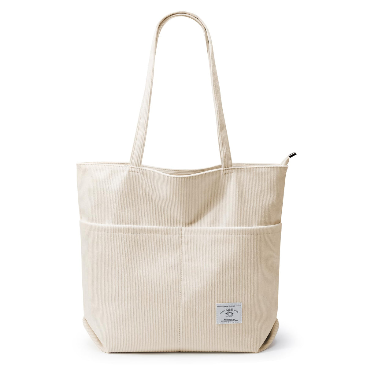KALIDI Women Corduroy Tote Bag Zipper Casual Tote's Handbag Big Capacity Shoulder Bag with Pockets
