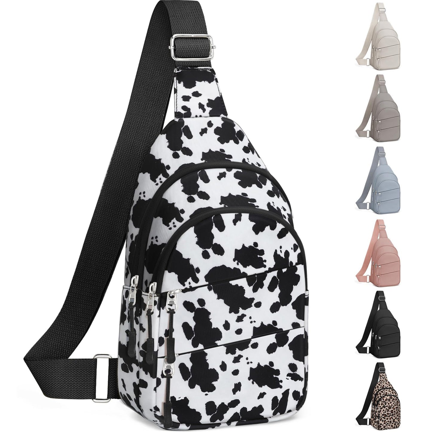 Tuwubi Crossbody Bags for Women, Sling Bag for Men, Small Hiking Backpack Anti Theft Lightweight for Outdoors Travel (M, Black)