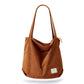 KALIDI Women Corduroy Tote Bag Zipper Casual Tote's Handbag Big Capacity Shoulder Bag with Pockets