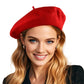 French Wool Beret Hats for Women Man Solid Color Classic Beanie Winter Cap Painter Berets.