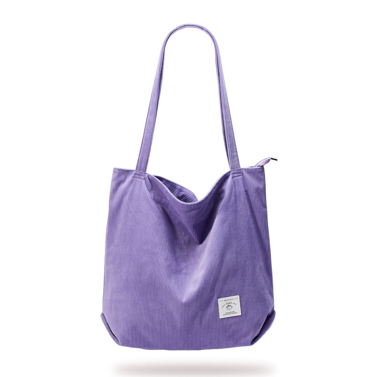 KALIDI Women Corduroy Tote Bag Zipper Casual Tote's Handbag Big Capacity Shoulder Bag with Pockets