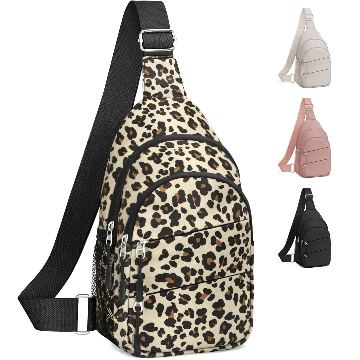 Tuwubi Crossbody Bags for Women, Sling Bag for Men, Small Hiking Backpack Anti Theft Lightweight for Outdoors Travel (M, Black)