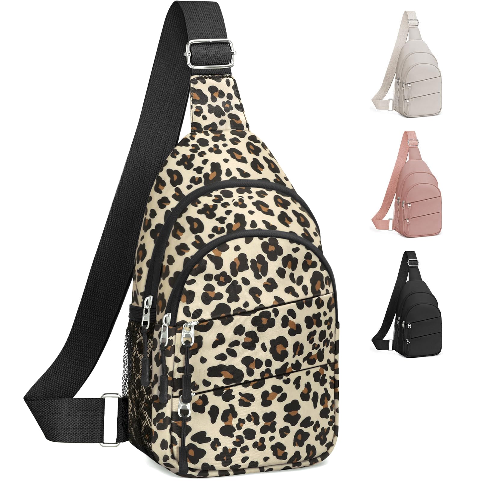 Tuwubi Crossbody Bags for Women, Sling Bag for Men, Small Hiking Backpack Anti Theft Lightweight for Outdoors Travel (M, Black)
