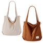 KALIDI Women Corduroy Tote Bag Zipper Casual Tote's Handbag Big Capacity Shoulder Bag with Pockets