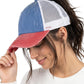 Funky Junque Ponytail Hat for Women - Baseball Cap with Adjustable Fit & High Pony Tail Criss Cross Back for Everyday Wear