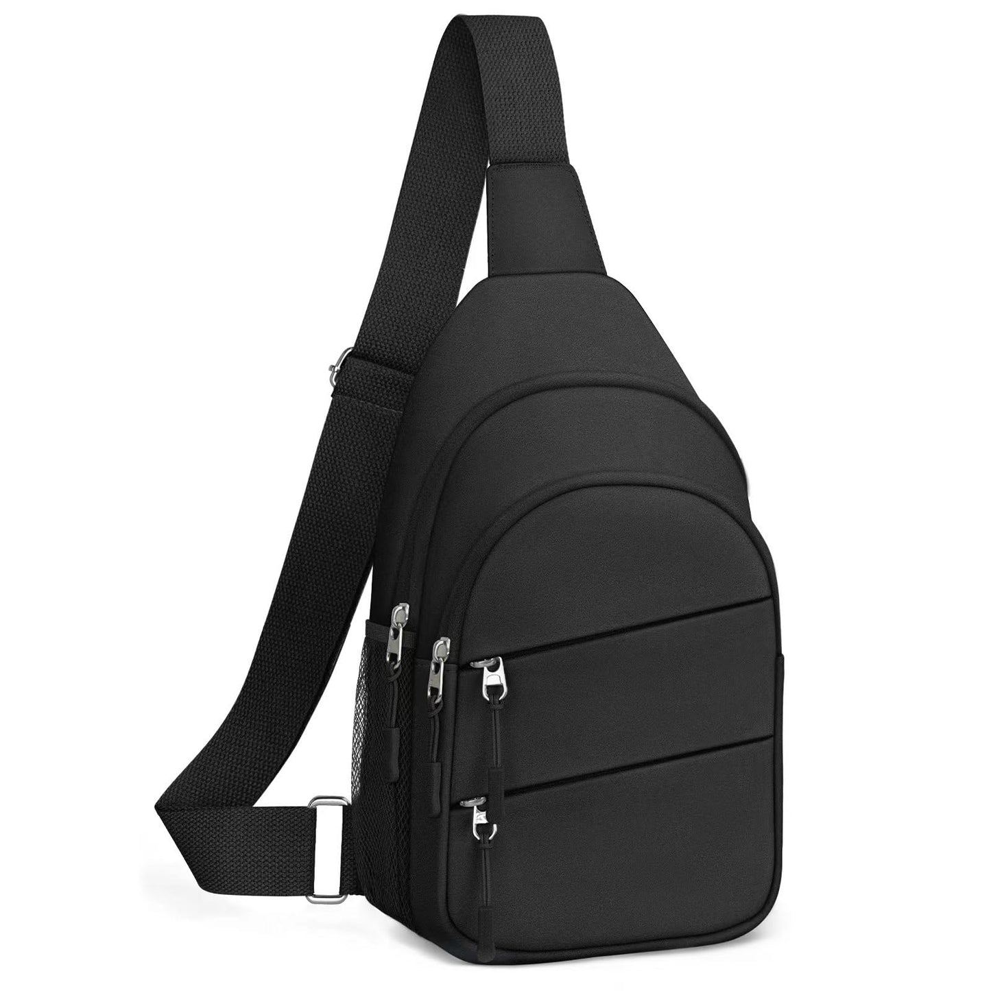 Tuwubi Crossbody Bags for Women, Sling Bag for Men, Small Hiking Backpack Anti Theft Lightweight for Outdoors Travel (M, Black)