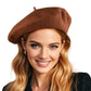 French Wool Beret Hats for Women Man Solid Color Classic Beanie Winter Cap Painter Berets.