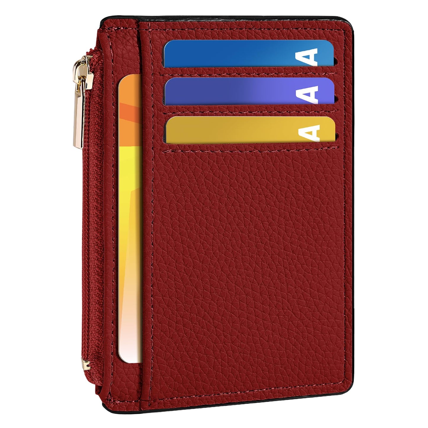Tipmile Credit Card Holder for Women Slim Minimalist Front Pocket RFID Blocking Wallet Small Compact Card Case with ID Window, Vibrant Pink