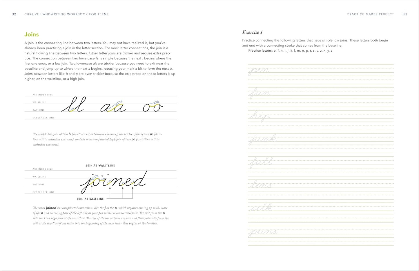 Cursive Handwriting Workbook for Teens: Exercises to Learn, Practice, and Improve