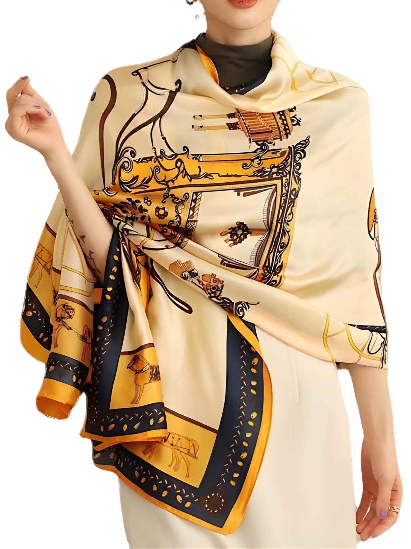 Large Shawl Scarf For Women Lightweight Wraps Silky Headscarf Long Sunscreen Scarfs