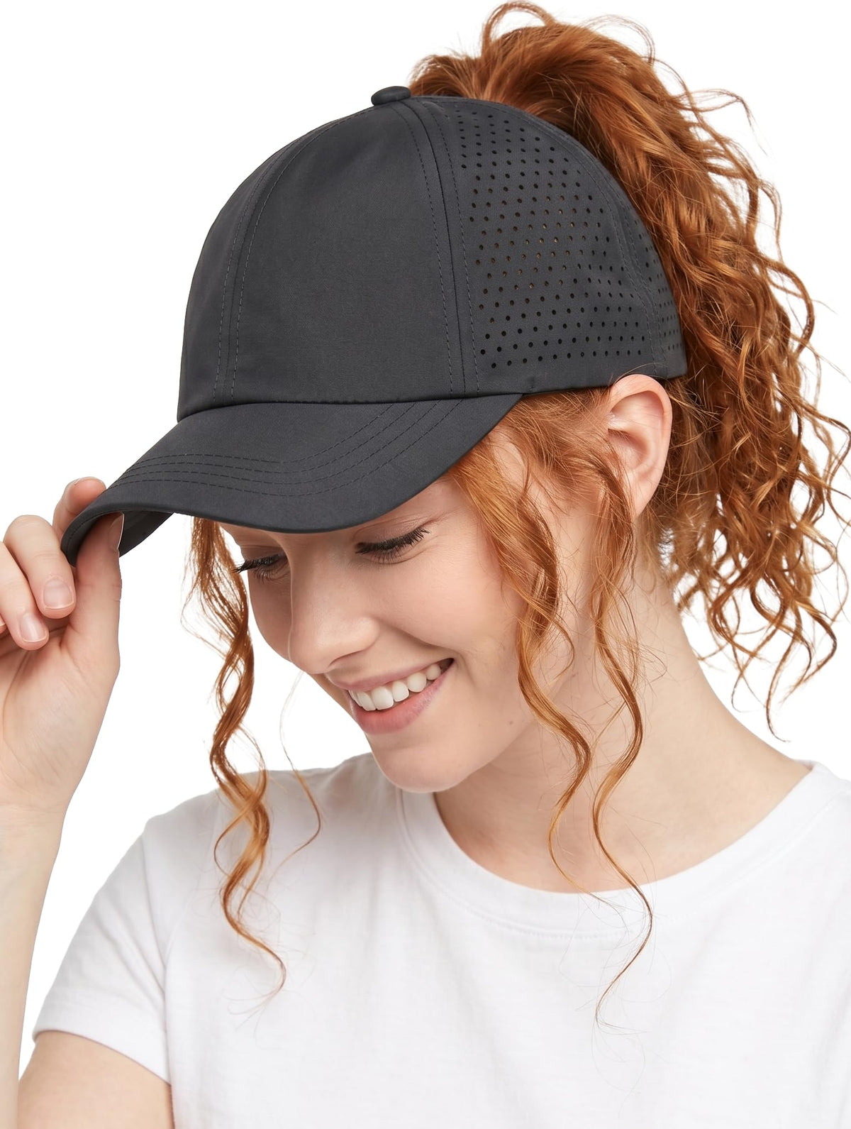 Funky Junque Ponytail Hat for Women - Baseball Cap with Adjustable Fit & High Pony Tail Criss Cross Back for Everyday Wear
