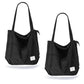 KALIDI Women Corduroy Tote Bag Zipper Casual Tote's Handbag Big Capacity Shoulder Bag with Pockets