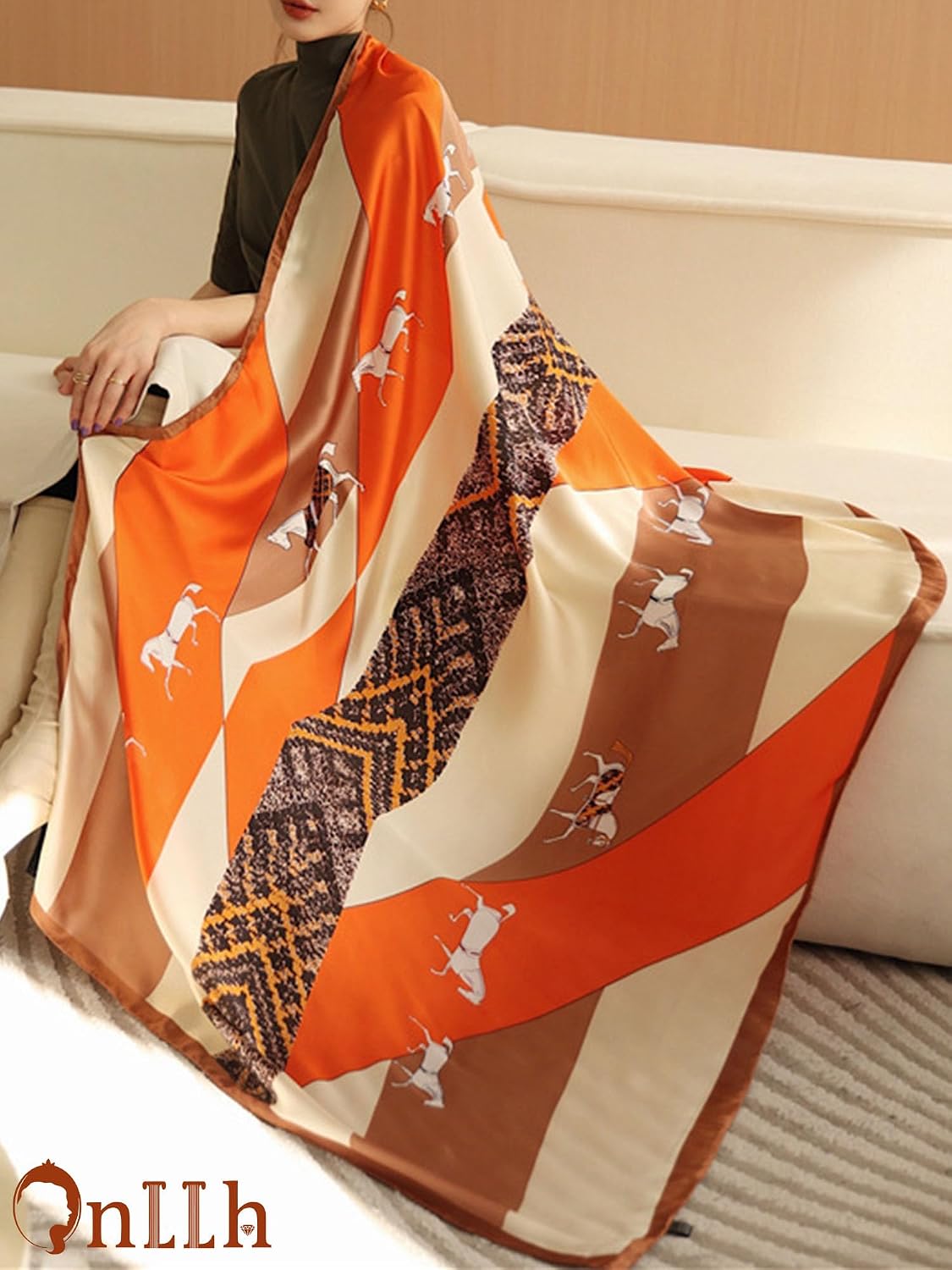 Large Shawl Scarf For Women Lightweight Wraps Silky Headscarf Long Sunscreen Scarfs