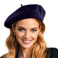 French Wool Beret Hats for Women Man Solid Color Classic Beanie Winter Cap Painter Berets.
