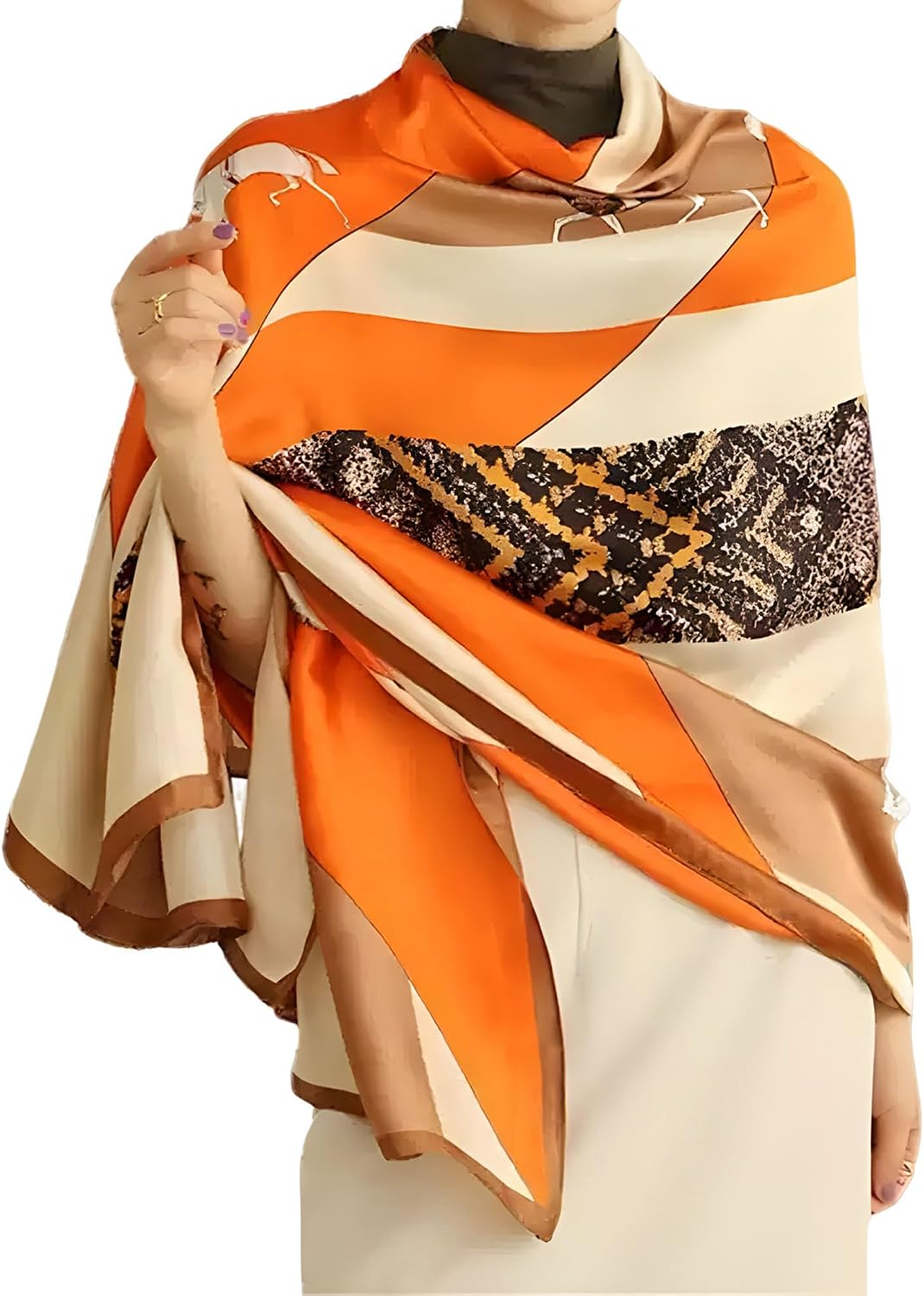 Large Shawl Scarf For Women Lightweight Wraps Silky Headscarf Long Sunscreen Scarfs