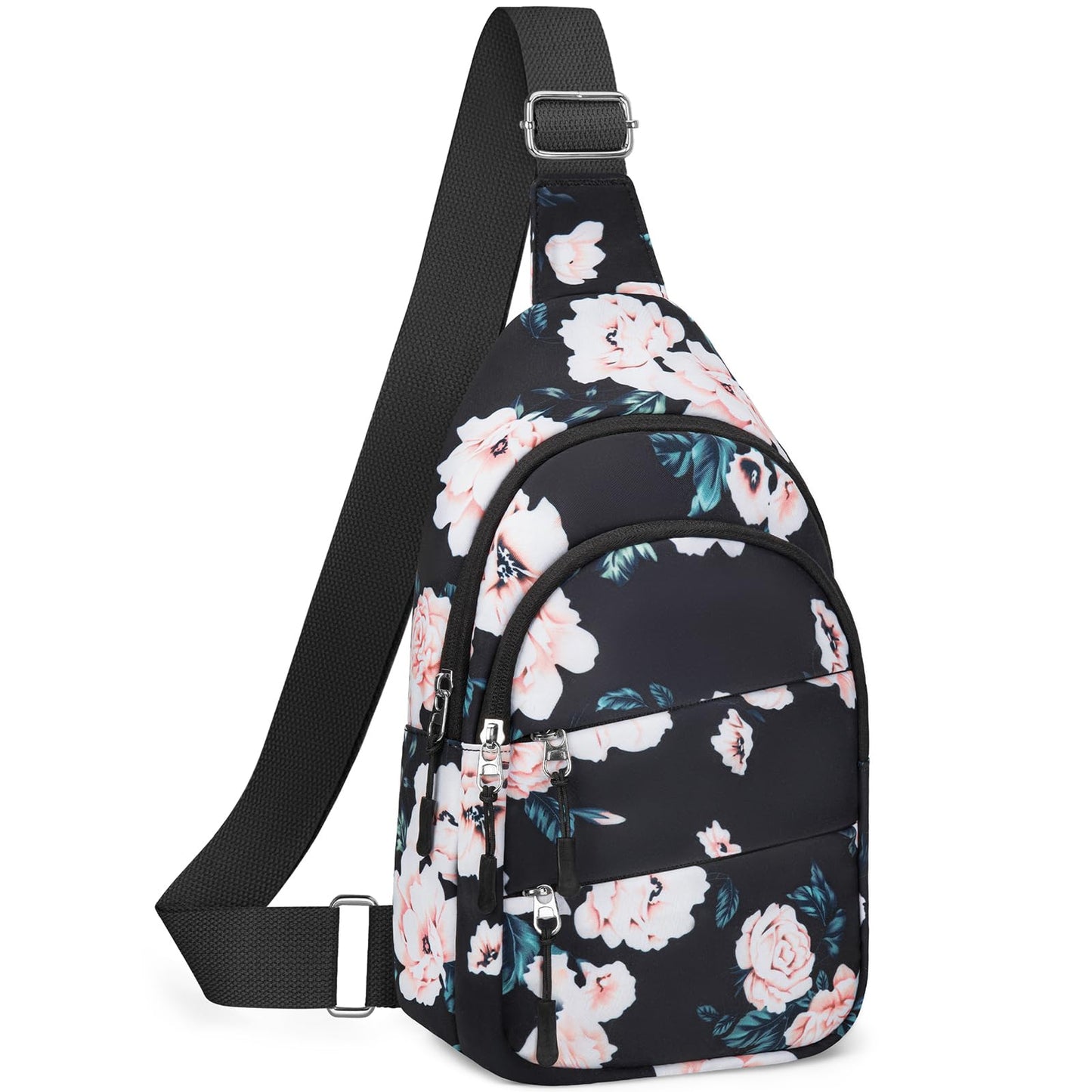 Tuwubi Crossbody Bags for Women, Sling Bag for Men, Small Hiking Backpack Anti Theft Lightweight for Outdoors Travel (M, Black)