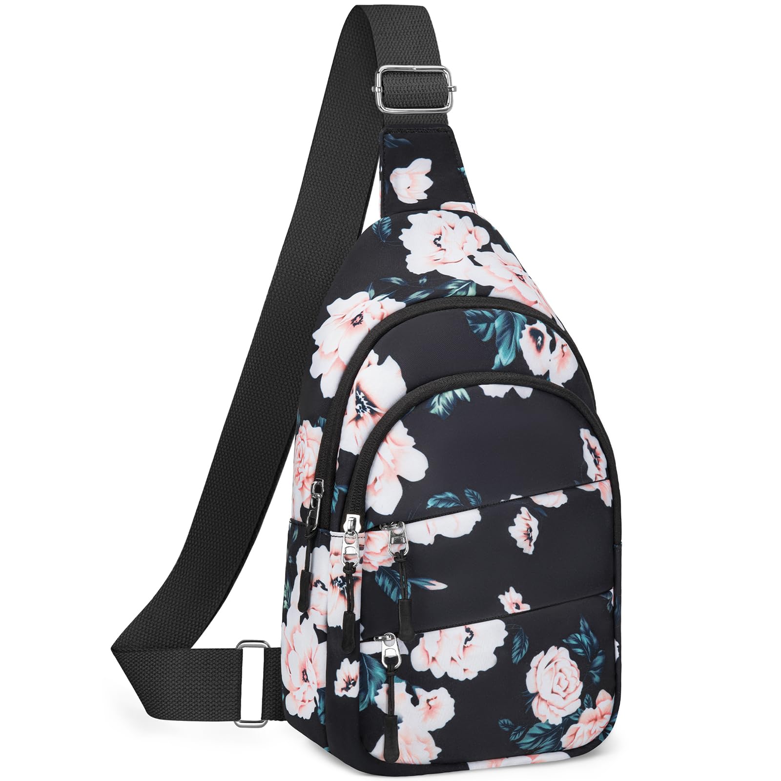 Tuwubi Crossbody Bags for Women, Sling Bag for Men, Small Hiking Backpack Anti Theft Lightweight for Outdoors Travel (M, Black)