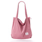 KALIDI Women Corduroy Tote Bag Zipper Casual Tote's Handbag Big Capacity Shoulder Bag with Pockets