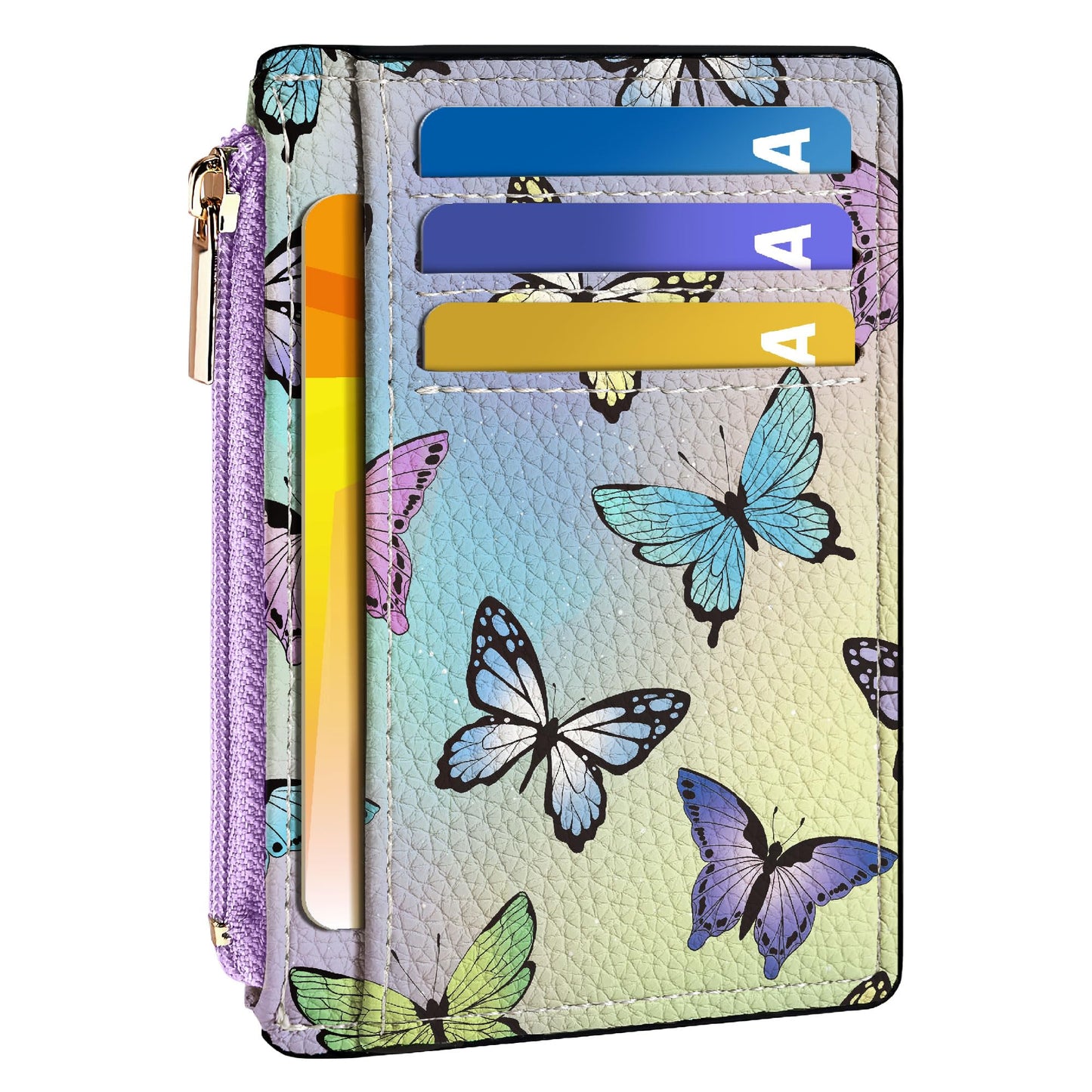 Tipmile Credit Card Holder for Women Slim Minimalist Front Pocket RFID Blocking Wallet Small Compact Card Case with ID Window, Vibrant Pink