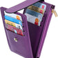 Chelmon Women's RFID Slim Card Holder Wallet: Thin Bifold with Multi-Card Case & Zipper Coin Pocket Purse (Deep Purple)