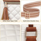 Tenot Quilted Crossbody Bags for Women Travel, Vegan Leather Crossbody Purses for Women Trendy Cross Body Bag