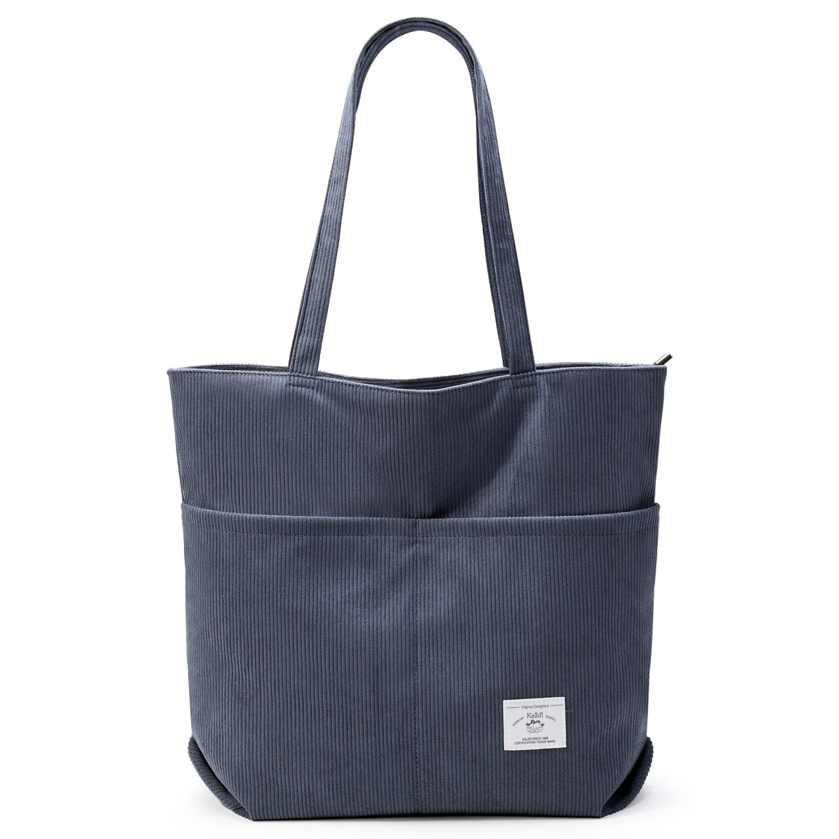 KALIDI Women Corduroy Tote Bag Zipper Casual Tote's Handbag Big Capacity Shoulder Bag with Pockets