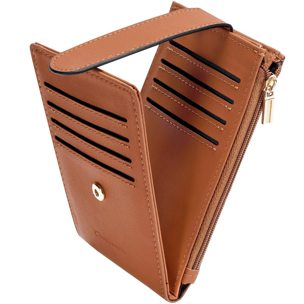 Chelmon Women's RFID Slim Card Holder Wallet: Thin Bifold with Multi-Card Case & Zipper Coin Pocket Purse (Deep Purple)