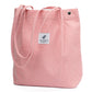 Corduroy Tote Bag Cute Tote Bags for Women Shoulder Bag with Inner Pocket for Work Beach Travel and Shopping Grocery