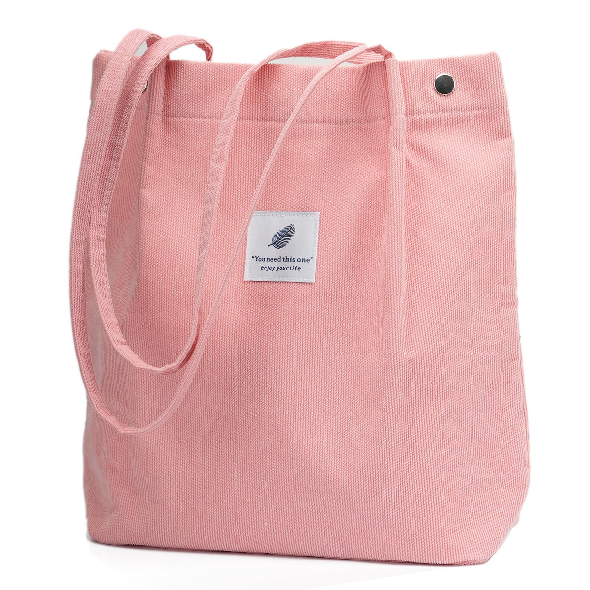 Corduroy Tote Bag Cute Tote Bags for Women Shoulder Bag with Inner Pocket for Work Beach Travel and Shopping Grocery
