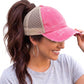 Funky Junque Ponytail Hat for Women - Baseball Cap with Adjustable Fit & High Pony Tail Criss Cross Back for Everyday Wear