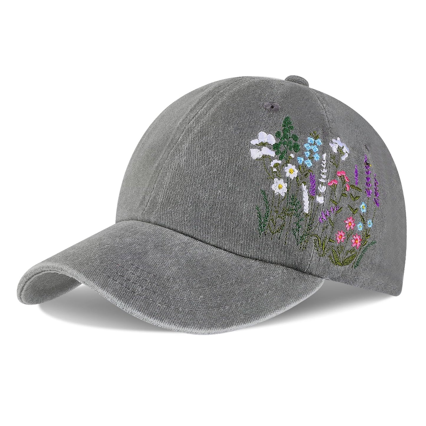 Biggun Trendy Embroidered Baseball Cap for Girls Women Men - Adjustable Soft Breathable Hats for Casual Wear