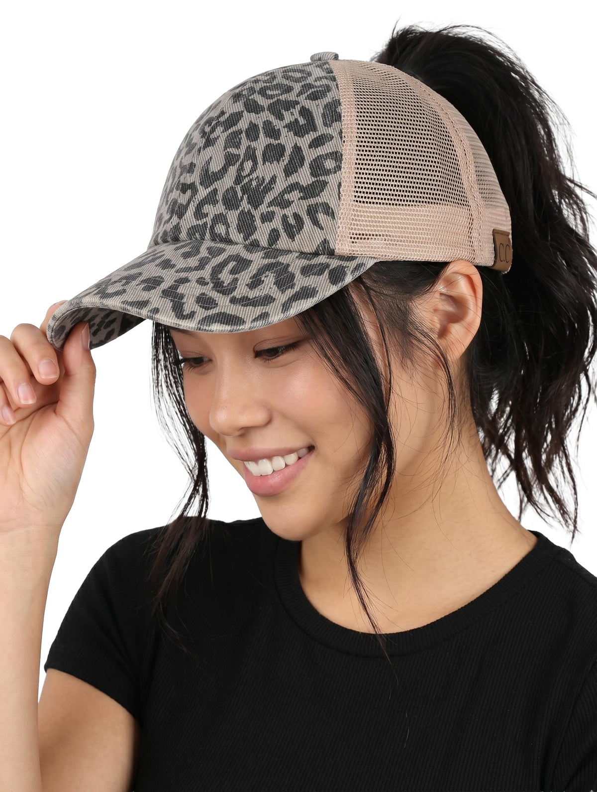 Funky Junque Ponytail Hat for Women - Baseball Cap with Adjustable Fit & High Pony Tail Criss Cross Back for Everyday Wear