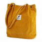 Corduroy Tote Bag Cute Tote Bags for Women Shoulder Bag with Inner Pocket for Work Beach Travel and Shopping Grocery