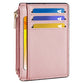 Tipmile Credit Card Holder for Women Slim Minimalist Front Pocket RFID Blocking Wallet Small Compact Card Case with ID Window, Vibrant Pink